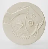 Grand Poisson (Big Fish) by Pablo Picasso, 1956, White earthenware round dish,, sold Apr 2013