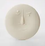 Visage aux Grand Nez (Face with Large Nose) by Pablo Picasso, 1963, White earthenware round plate,, sold Apr 2013