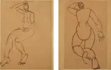 Fernand Léger, Nu; and Nu, 1911, Two ink drawings, on thin wove paper,