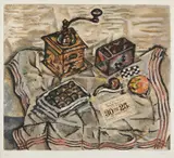 Joan Miró, Le moulin à café, 1954, Etching and aquatint in colors with roulette, on Rives paper, with margins,