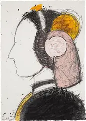 Manolo Valdés, Perfil IV, 2004, Mixograph in colors, on handmade paper, the full sheet,