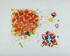 Senza Titolo II by Sam Francis, 1987, Aquatint, etching and drypoint in colors, on Fabriano paper, with full margins,, sold Apr 2013