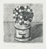 Wayne Thiebaud, Gum Machine, from Delights portfolio, 1964, Etching, on wove paper, with margins,