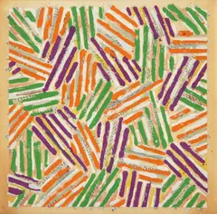 Untitled by Jasper Johns, 1977, Screenprint in colors, the catalogue cover on Patapar printing parchment, the full sheet, together with the catalogue,, sold Apr 2013