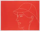 Alex Katz, Kym with Baseball Cap, 2007, Linocut in color, on Rives BFK paper, with full margins