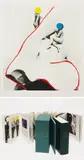 Two Nude Women Perched on a Rock (The promontory of Noses); and accompanying novel, critical essay and artist's book, from A Suite of Five Lithographs for Tristram Shandy by John Baldessari, 1988, Lithograph in colors, on T.H. Saunders Waterford paper, with full margins, together with accompanying three volume delux, sold Apr 2013