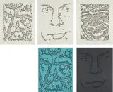 Jack I; Jack II; Jack III; Jack/Blue; and Jack/Gray by Ellsworth Kelly, 1986-90, Five lithographs in colors, on Arches 88 paper, with full margins and the full sheet,, offered Apr 2013