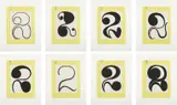Matt Mullican, 8 Dead Twos!! In a Wooden Box! That Person Did it! Not Me Not Me Not Me, 2007, The complete set of eight etchings, on Natural Gampi colléto Magnani Pesci paper, with full margins,