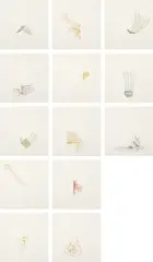 Richard Tuttle, The Edge, 1998, The complete set of 13 engravings colored a la poupée , on Hahnemühle 300 gram paper, with full margins,