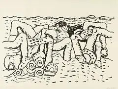 Agean by Philip Guston, 1981, Lithograph, on Arches Cover paper, with full margins,, sold Apr 2013