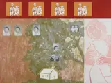 Ida Applebroog, Promise I Won't Die?, 1987, Lithograph and linocut in colors with hand-coloring, on Arches paper, the full sheet,
