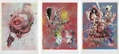 Markus Oehlen, Op to Lynth 1-3, 2000, The complete set of three screenprints in colors, on wove paper, with full margins,