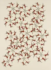 Untitled (Dancing Women with Rifles) by Marcel Dzama, 2006, Lithograph in colors on Rives BFK paper, with full margins,, sold Apr 2013