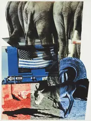 Hillary Rodham Clinton Campaign Print by Robert Rauschenberg, 2000, Pigmented inkjet print in colors, on wove paper, with full margins,, sold Apr 2013