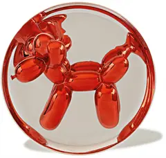 Balloon Dog (Red) by Jeff Koons, 1995, Porcelain multiple painted in chrome,, sold Apr 2013