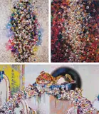 As the Interdimesional Waves Run Through me I can Distinguish Between The Voices Of Angel And Devil!; Who's Afraid of Hell. Red, Yellow and Blue & Death; and I Know Not. I Know by Takashi Murakami, 2010, 2011 and 2012, Three offset lithographs in colors, on smooth wove paper, the full sheet,, sold Apr 2013