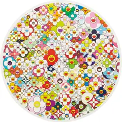 Takashi Murakami, Super Flat, First Love, Flower, 2010, Screenprint in colors with platinum leaf, on wove paper, with full margins,