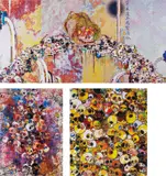 Of Chinese Lions, Peonies, Skulls and Fountains; MGST; I've Left My Love Far Behind. Their Smell, Every Momento by Takashi Murakami, 2011-2012, Three offset lithographs in colors, on smooth wove paper, the full sheet,, offered Apr 2013