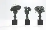 Manolo Valdés, Diálogo de damas, 2006, The complete set of three bronze sculptures with green patina on wood bases,
