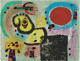 Centenary of the Imprimerie by Joan Miró, 1953, Lithograph in colors, on Arches paper, the full sheet,, sold Oct 2013
