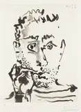 Pablo Picasso, Fumeur V (Smoker V), 1964, Aquatint, on Richard de Bas paper, with full margins,