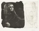 Pablo Picasso, Femme au fauteil et nu assis (Deux femmes I) (Woman Sitting in Armchair and Seated Naked Woman), 1963, Etching and aquatint, on Rives paper, with full margins,