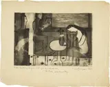 Louise Bourgeois, Jeunesse (Youth), 1941-43, Etching and aquatint with drypoint, on thin Japanese paper, with full margins,