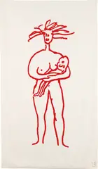 Mother and Child by Louise Bourgeois, 2007, Screenprint in red, on linen,, offered Oct 2013
