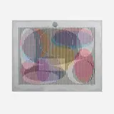 Yaacov Agam, Cosmic Relationship, c. 1980, screenprint in colors on Mylar