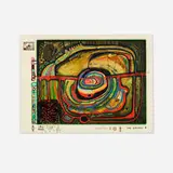 Friedensreich Hundertwasser, Eyebalance Number Five (from the Look at It on a Rainy Day portfolio), 1971, screenprint in colors with metallic embossing
