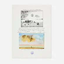 Saul Steinberg, Untitled (from the For Meyer Shapiro portfolio), 1974, screenprint in colors with stamp additions