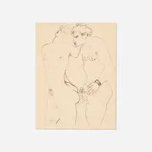 Male Nudes by Jean Cocteau, ink on paper, sold Dec 2025