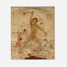 Maxwell Armfield, Red Tape and Sealing Wax, 1942, oil on wood panel