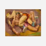 Duncan Grant, Wrestlers, 1940, oil on canvas