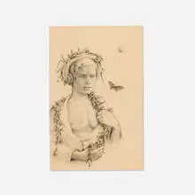 Roland Caillaux, Le printemps, graphite on paper