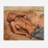 James Palmer Libby, Untitled (Male Semi-Nude), 1989, oil on board