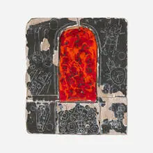 Richard Hawkins, Norogachian Consecration of Blood and Sperm, 2016, glazed ceramic in artist's frame