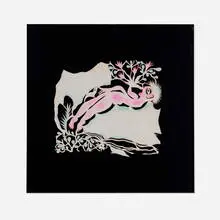 Xiyadie, Prisoner, 1999, papercut with water-based dye and Chinese pigments on Xuan paper