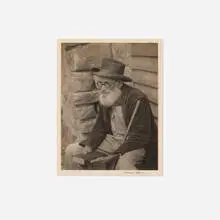 Doris Ulmann, Old Mountain Man with Bible, Weaver Hill, NC, 1930, platinum print