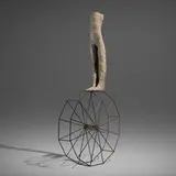 Magdalena Abakanowicz, Small Figure with Polygon, 1993, burlap, resin, iron