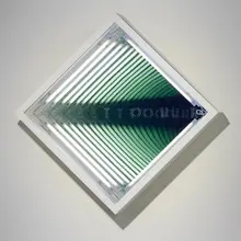 Iván Navarro, Detour, 2009, fluorescent lights, wood, Plexiglas, mirror, one-way mirror