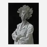 John Currin, Healthcare Worker, 2002, ink, chalk and gouache on paper