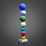 Annie Morris, Stack 7 (Ultramarine Blue), 2015, pigment, polystyrene, concrete, steel