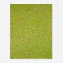 Jennifer Guidi, Guided by Nature's Infinite Wisdom (Painted Universe Mandala SF #12E Green - Natural Sand, Blue, Red, Orange, Yellow, Pink Ground), 2021, sand, acrylic and oil on linen