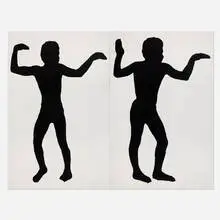 Joe Bradley, Untitled (Human Form) (diptych), 2011, screenprint on canvas