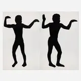 Joe Bradley, Untitled (Human Form) (diptych), 2011, screenprint on canvas