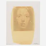 Paolo Gioli, Volto Inciso, 1990, image transfer from Polaroid Polapan 8 x 10 film type 804 on paper