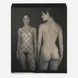 Rutger ten Broeke, Two Nudes, Black Veil, 1989, unique large-format Polaroid Polacolor print