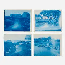 Arthur Wesley Dow, Four works, c. 1902, vintage cyanotype