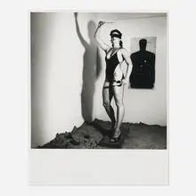 Helmut Newton, Lisa Lyon with Knives, Paris, 1980, gelatin silver print